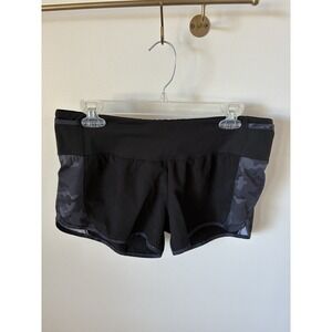 ZYIA Active Shorts Black Camo 5 Star Running Workout size L Women's Gym Crossfit